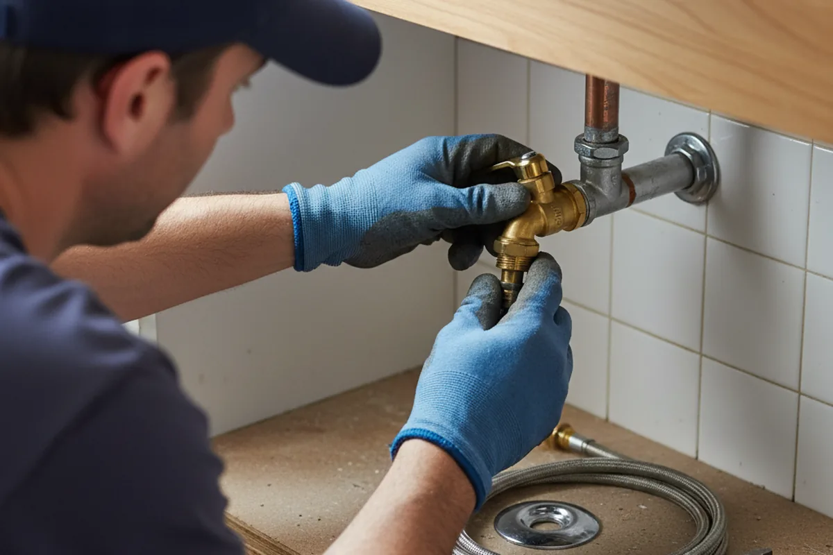 Shutoff valve and fitting work during Faucet and Fixture Repair in Cameron